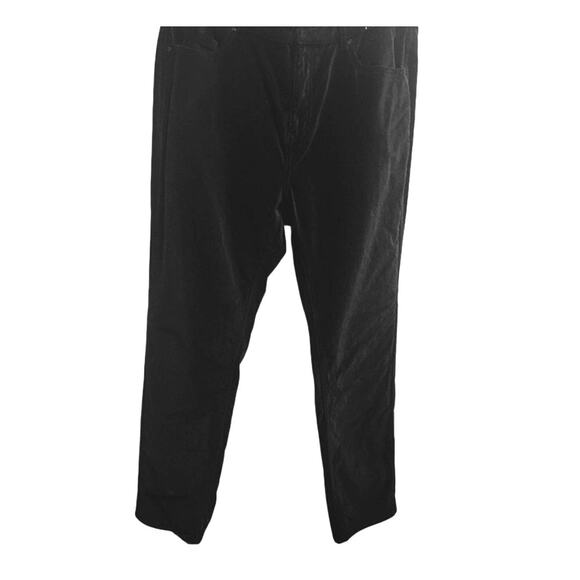 Kate Spade Broome Street Velvet Pants Sz 32 Stretch Holiday Trousers Black - Picture 1 of 16